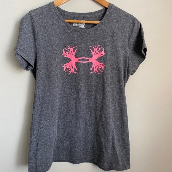 Under Armour Women's Gray Casual Athletic‎ T-shirt Size Large - Picture 1 of 10